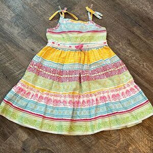 Blueberi Boulevard Girls 4 4t sleeveless Summer Dress Ribbon Boho